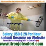 Blackcomb Springs Housekeeping Recruitment 2021-22