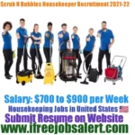 Scrub N Bubbles Housekeeper Recruitment 2021-22