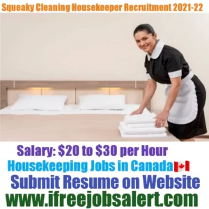 Squeaky Cleaning Housekeeper Recruitment 2021-22