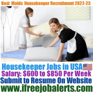 Best Maids Housekeeper Recruitment 2022-23