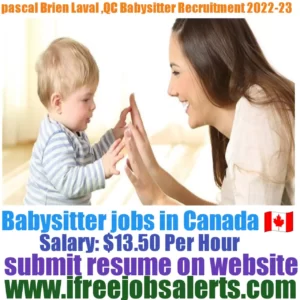 pascal brien Laval, QC Babysitter Recruitment 2022-23
