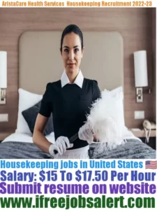 AristaCare Health Services Housekeeping Recruitment 2022-23