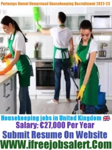 Pertemps Hemel Hempstead Housekeeping Recruitments 2022-23
